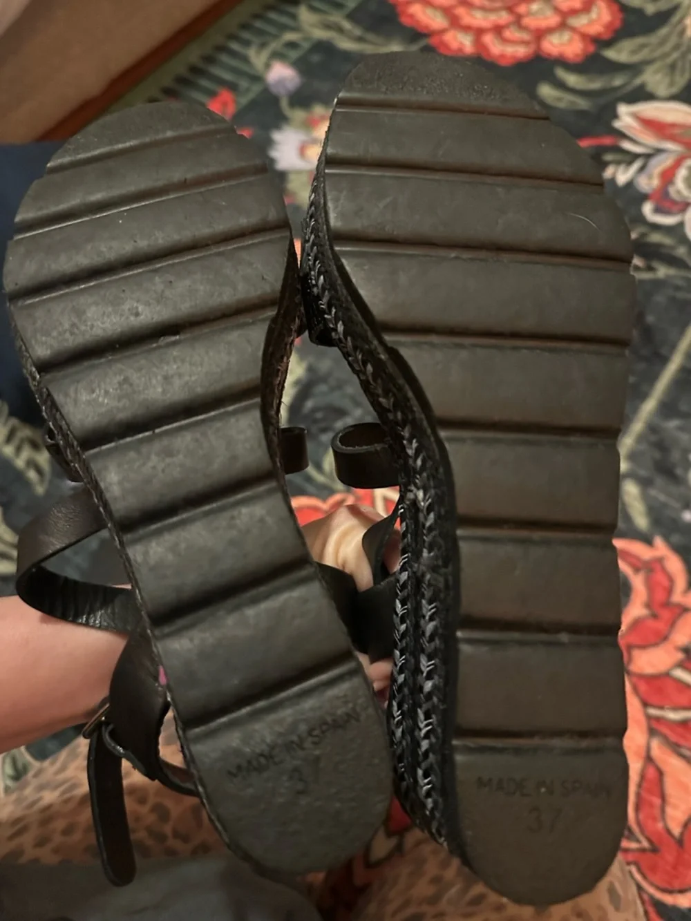 Kanna Platform Sandals Black Espadrille Spain 37